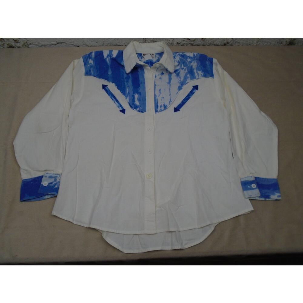 Vintage 90s Womens Miller Stockman Smile Pocket Western Button Shirt Rodeo M